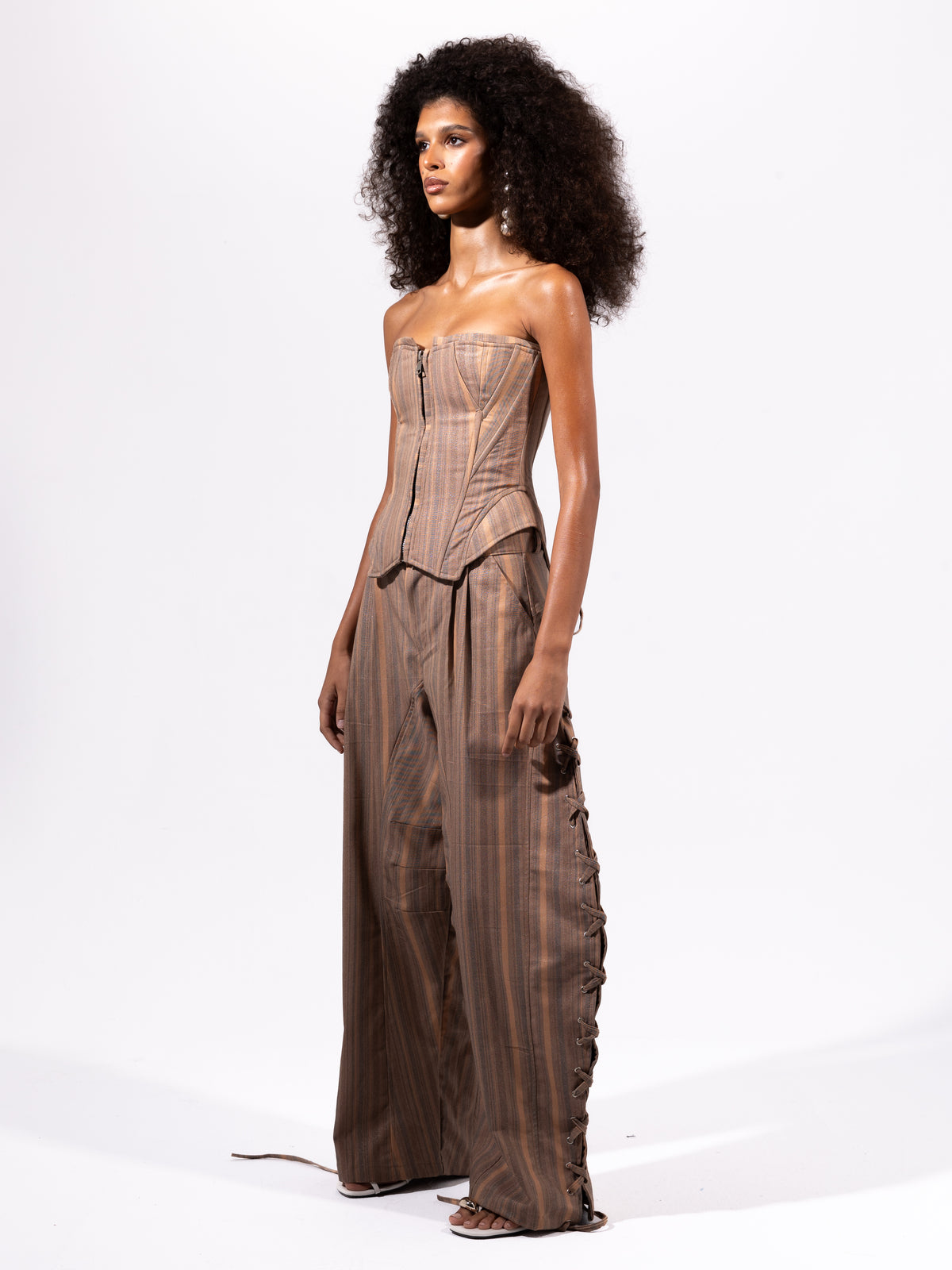 Marina Stripe lace-up pants | ohannaofficial